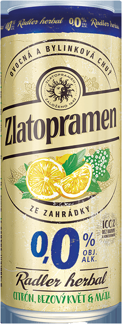 Nealkoholické pivo ochucené Radler Zlatopramen
