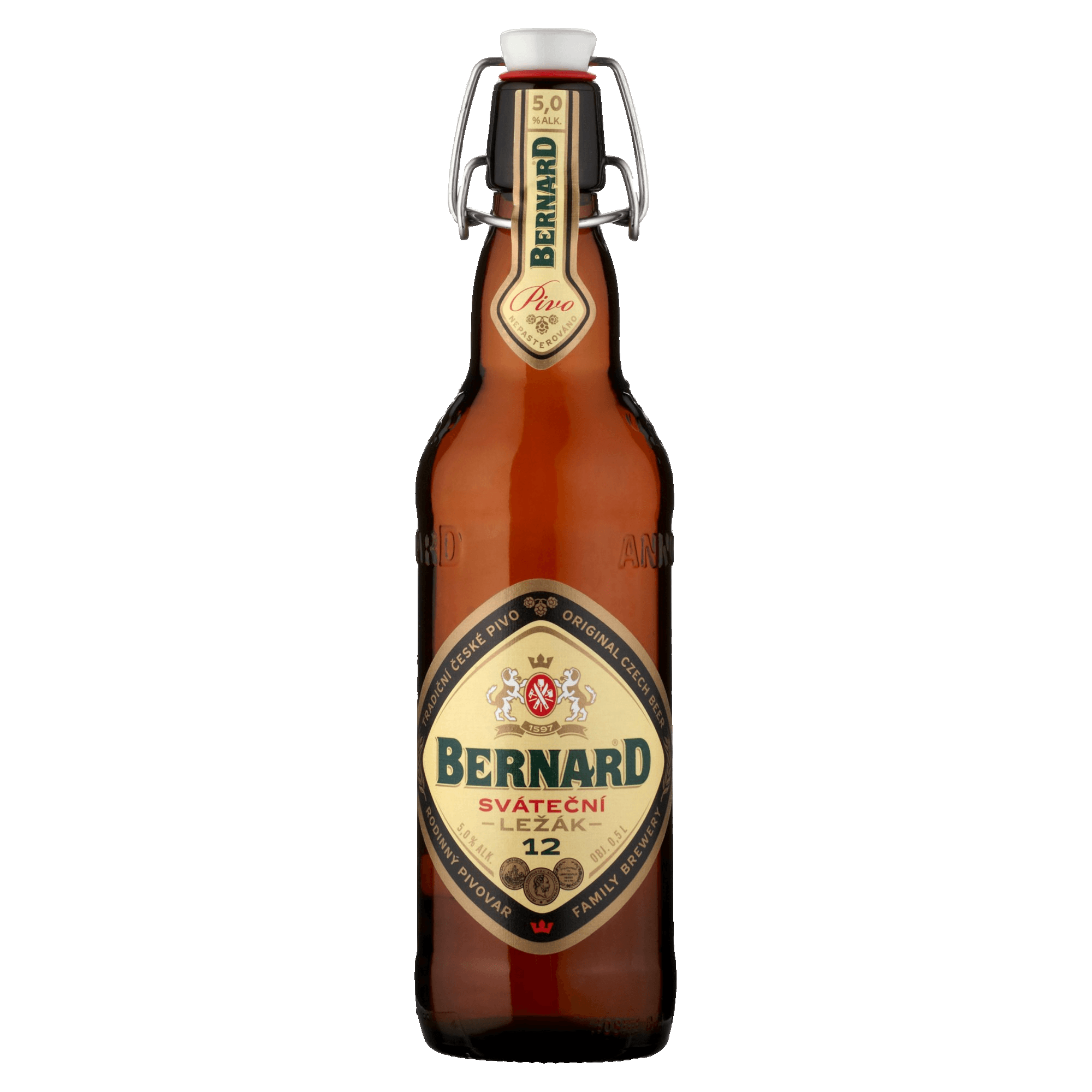 Pivo světlý ležák 12° Sváteční Bernard