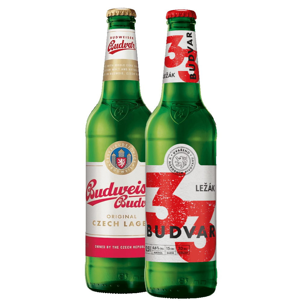 Pivo světlý ležák Budweiser Budvar