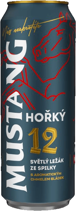 Pivo světlý ležák Mustang Hořký 12° Ostravar