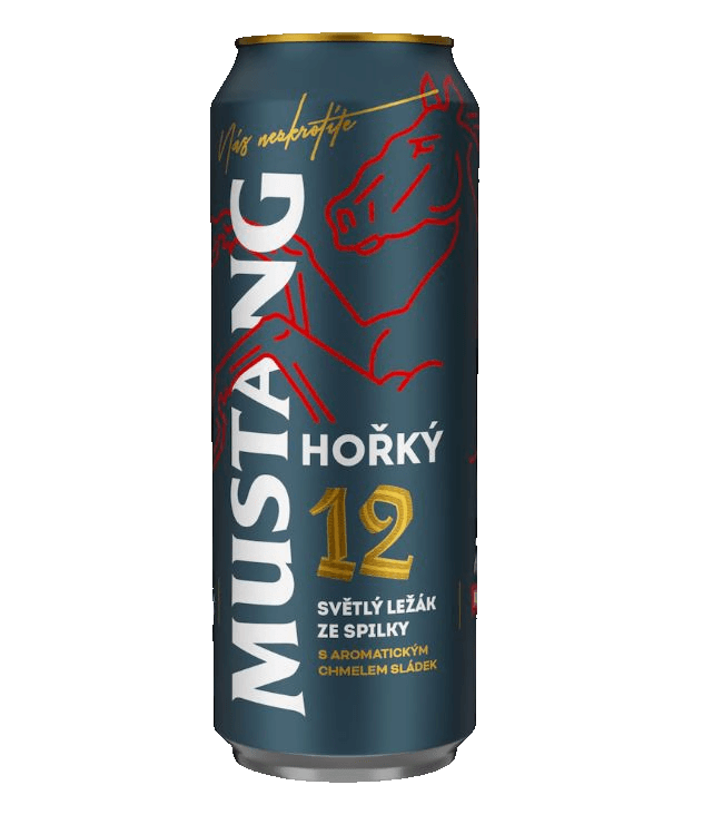 Pivo světlý ležák Mustang Hořký 12° Ostravar