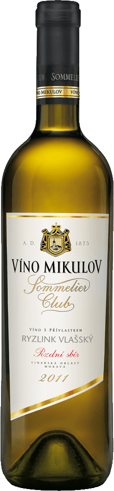 Víno Ryzlink vlašský Sommelier Club Víno Mikulov - pozdní sběr